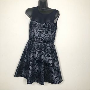 TRIXXI Velvet and Tulle Dress - Navy & Silver-Size M - NWT